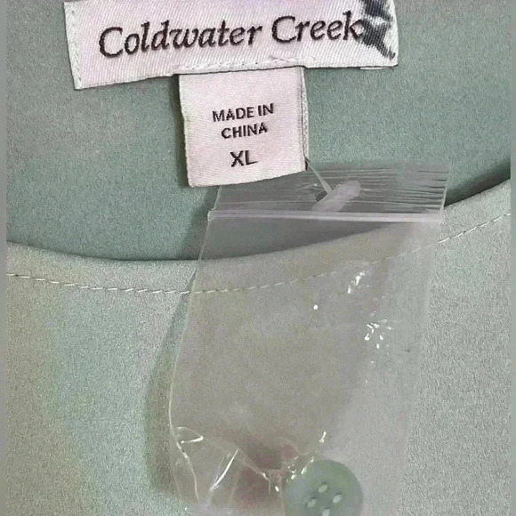 Coldwater Creek Flowy Layers Long Sleeve Mint Tunic Blouse Size XL - Picture 4 of 9